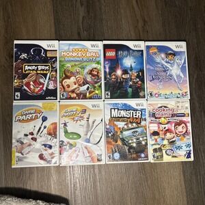 Wii Game Lot 8 Kids Games Angry Birds Lego Harry Potter Dora Game Party Racing